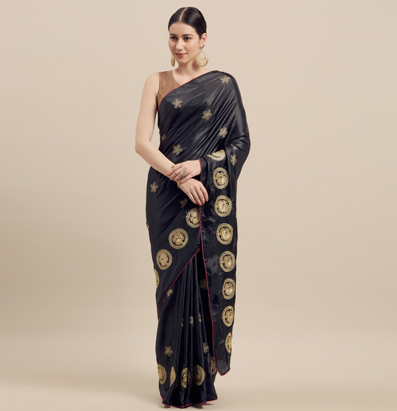 Gorgeous Silk Blend Printed Saree with Blouse GM-1134