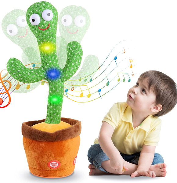 HelloKimi Singing Dancing Cactus Plush Toy for Kids (without battery)