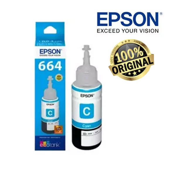 Epson Original 664 Ink 70ML (Cyan) For Epson L130/L380 Printer