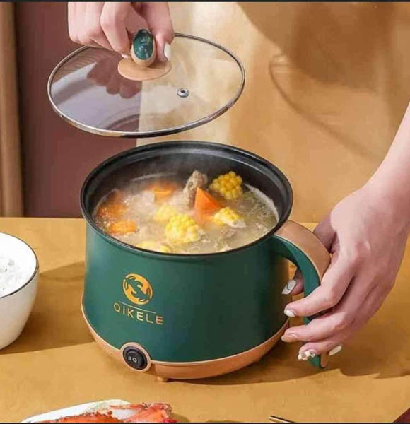 Multifunctional non-stick electric rice cooker frying pan cooking pot with steamer 1.8L (ANZ)