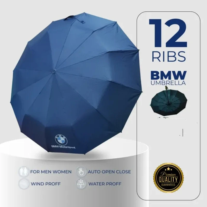 BMW Windproof 12-Rib Automatic Folding Umbrella