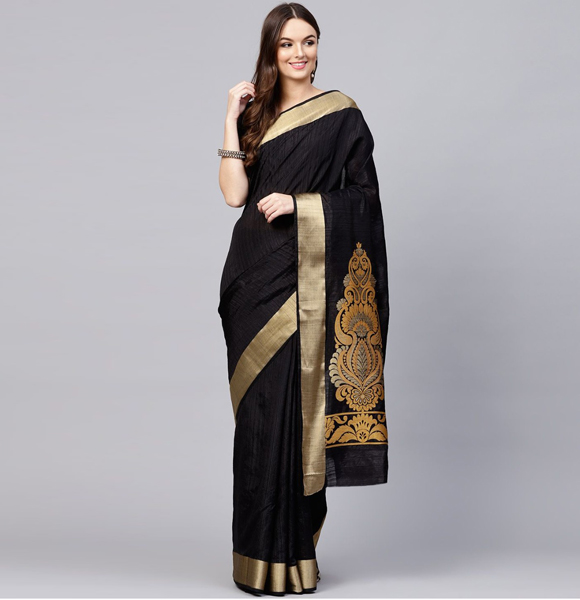 Gorgeous Silk Blend Printed Saree with Blouse GM-1149