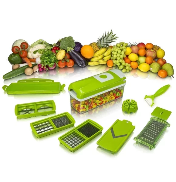 Genius Nicer Dicer Plus - 14 Pieces Vegetable Cutter Set (As Seen on TV) [Featured in Asian Sky Shop]