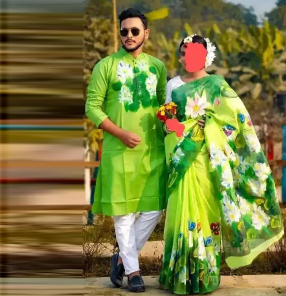 Dhupian Saree + Punjabi (Couple set) GM-1109